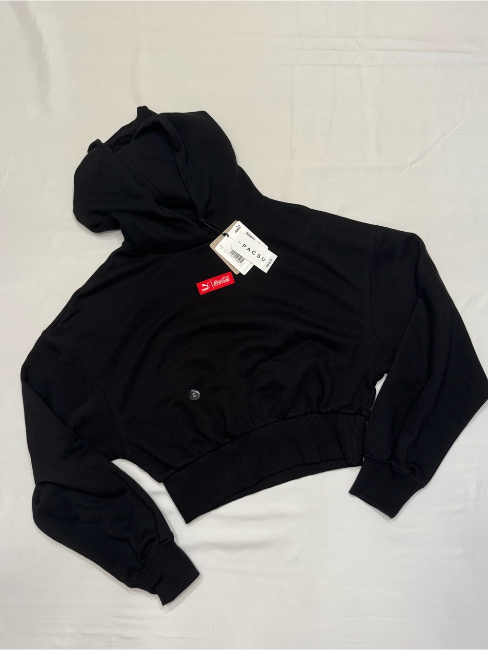 Puma Black Cropped Coca-Cola Crew Hoodie
